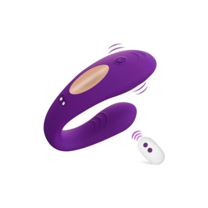 Вибратор за G-точка, носим клиторен стимулатор с дистанционно управление, 2 мотора, 10 режима на вибрация, лилав