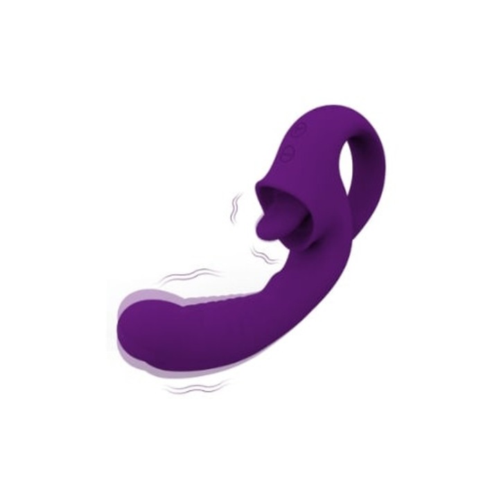 Klidoriális vibrátor nyelvvel, 10 mód, lila