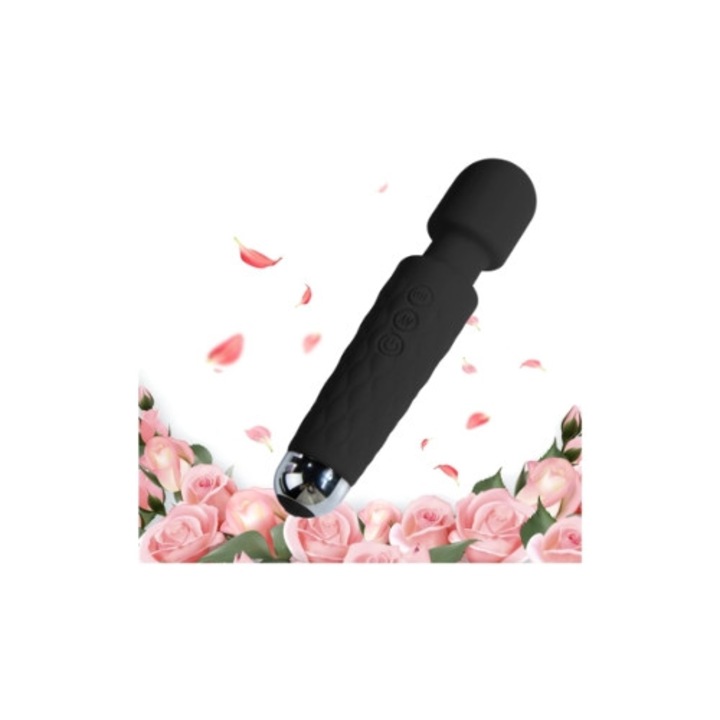 Личен вибратор, 20 модела, 10 скорости, водоустойчив, черен
