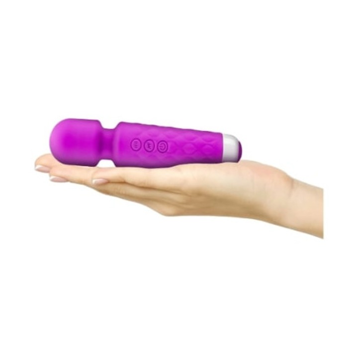 Aparat de masaj Back Relief Mini, efect terapeutic, waterproof, mov