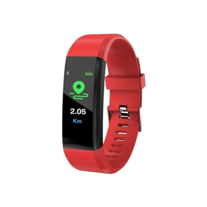Bratara Fitness SIKS® Smartband Waterproof IP65, Incarcare USB, Bluetooth 4.0, Display Touch Color OLED, albastru