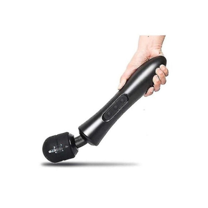 Masajer personal cordless, 8 viteze, Negru