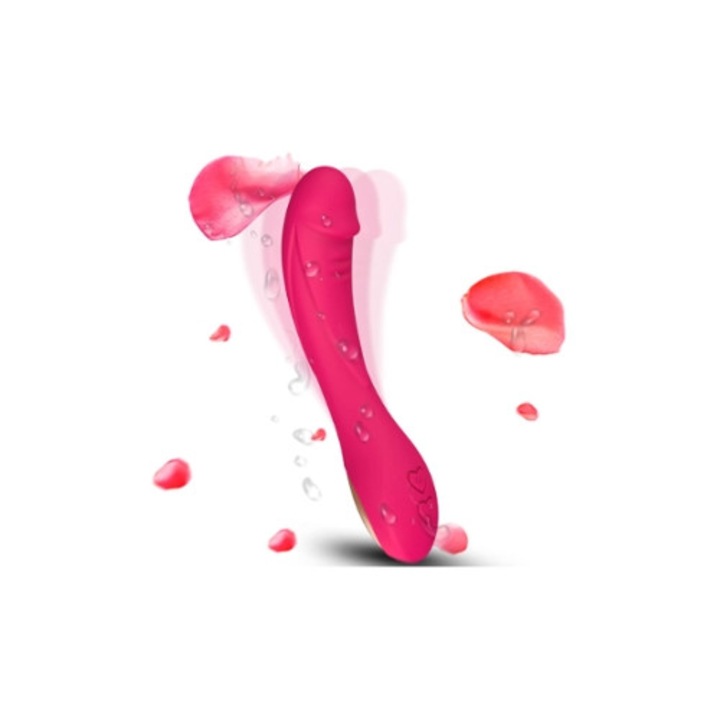 Масажен вибратор, розов, с USB зареждане, с променлива честота