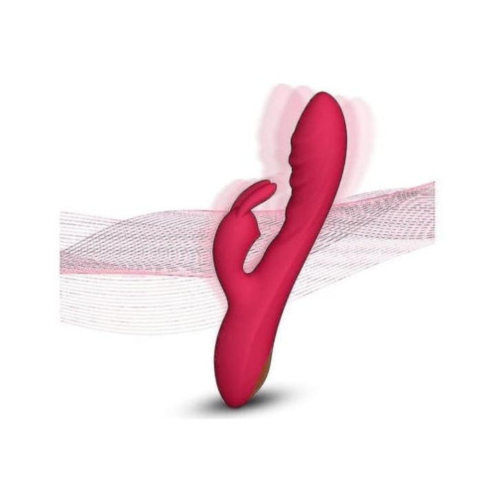 Puha szilikon masszázs vibrátor, kettős motorral, USB-n keresztül tölthető, 12 mód