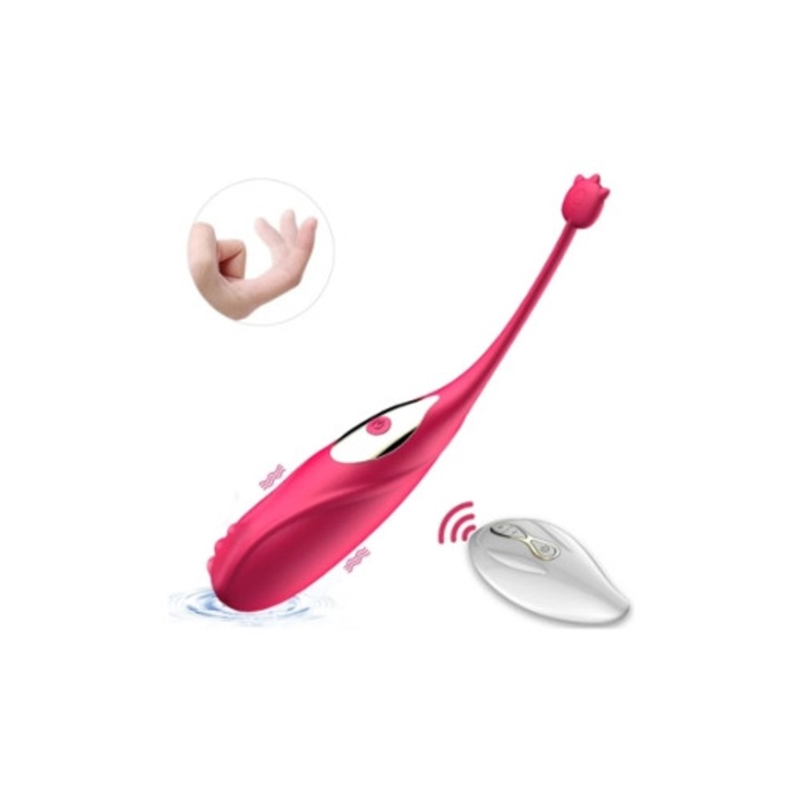 Вибратор с дистанционно управление, червен