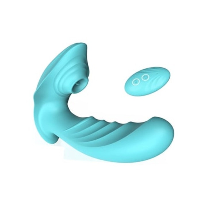 Vibrator cu telecomanda pentru femei, turcoaz