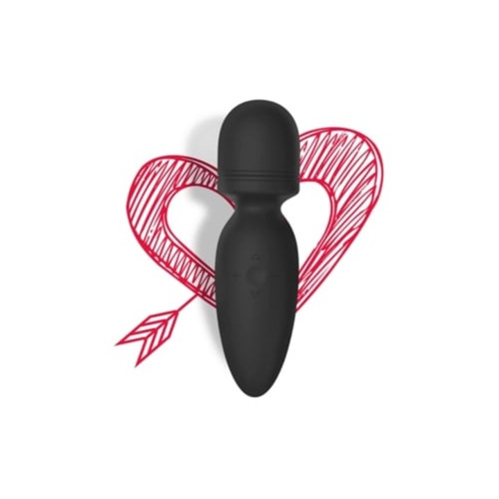 Вибратор за възрастни, мини масажор тип жезъл, преносим масажор, черен