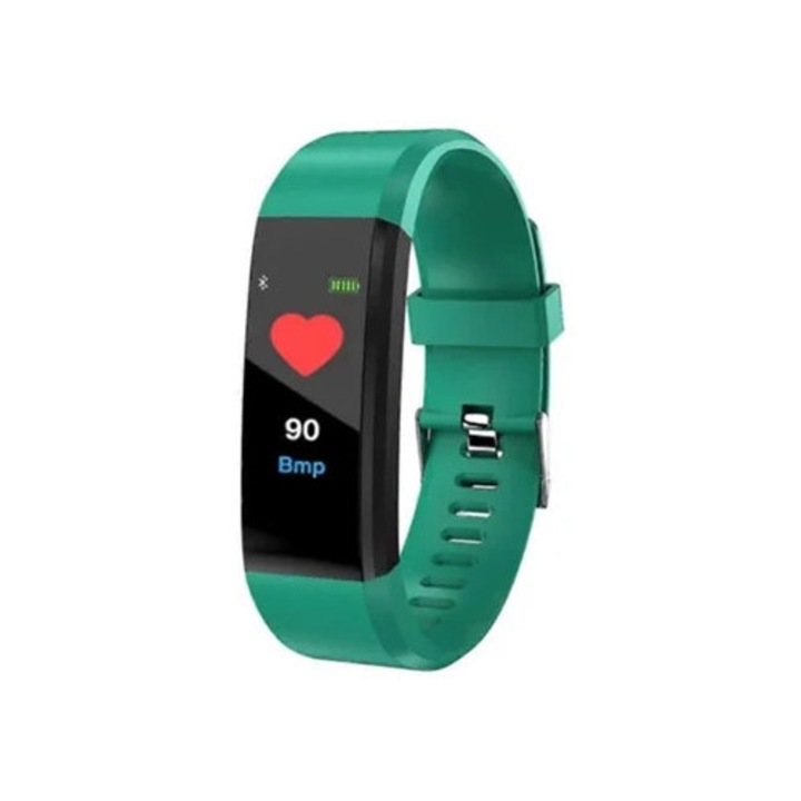 Bratara fitness, monitorizare continua a tensiunii arteriale si a ritmului cardiac, cu alarma, multicolor