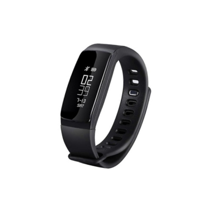 Bratara fitness, monitor ritm cardiac si tensiune arteriala, neagra