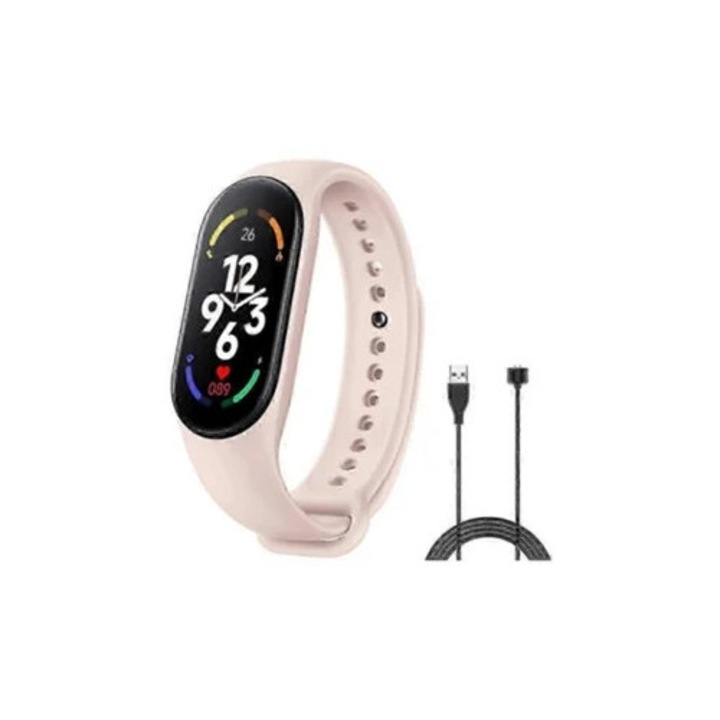 Bratara fitness M7, tracker de activitate si tensiune arteriala, versiune imbunatatita, culoare neagra