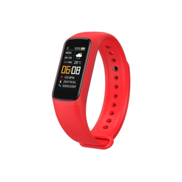 Bratara fitness F21, monitorizare ritm cardiac si tensiune arteriala, multicolor