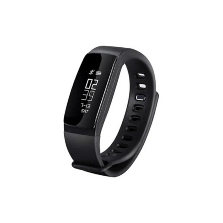 Bratara fitness, monitor ritm cardiac, tensiune arteriala, neagra, set