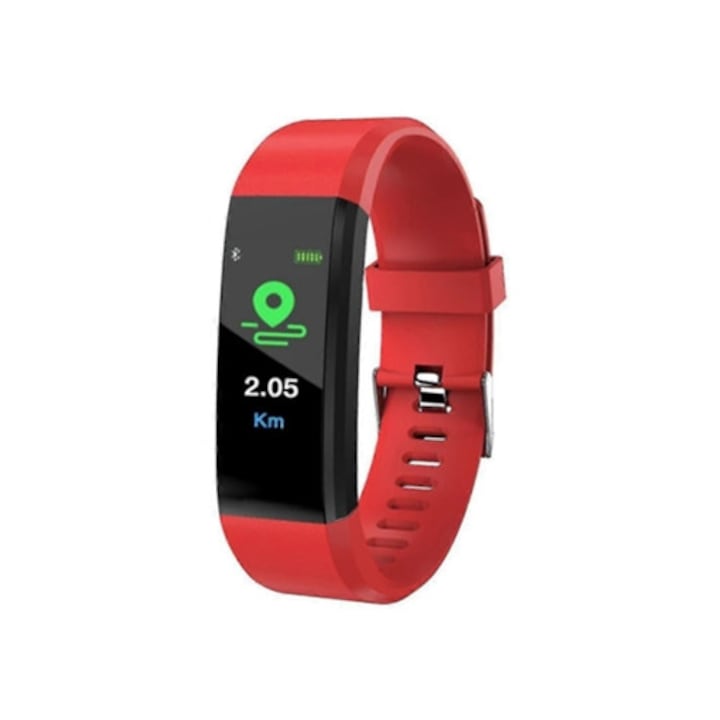 Bratara fitness D18, monitor ritm cardiac si tensiune arteriala, pedometru