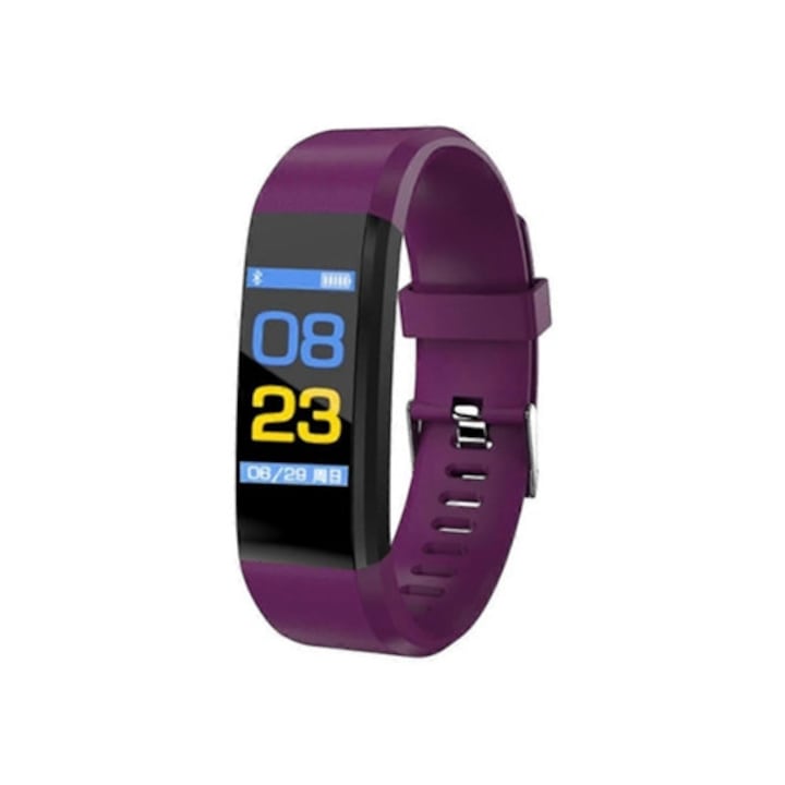 Bratara fitness 115 Plus, monitorizare ritm cardiac si tensiune arteriala, Bluetooth, culoare neagra