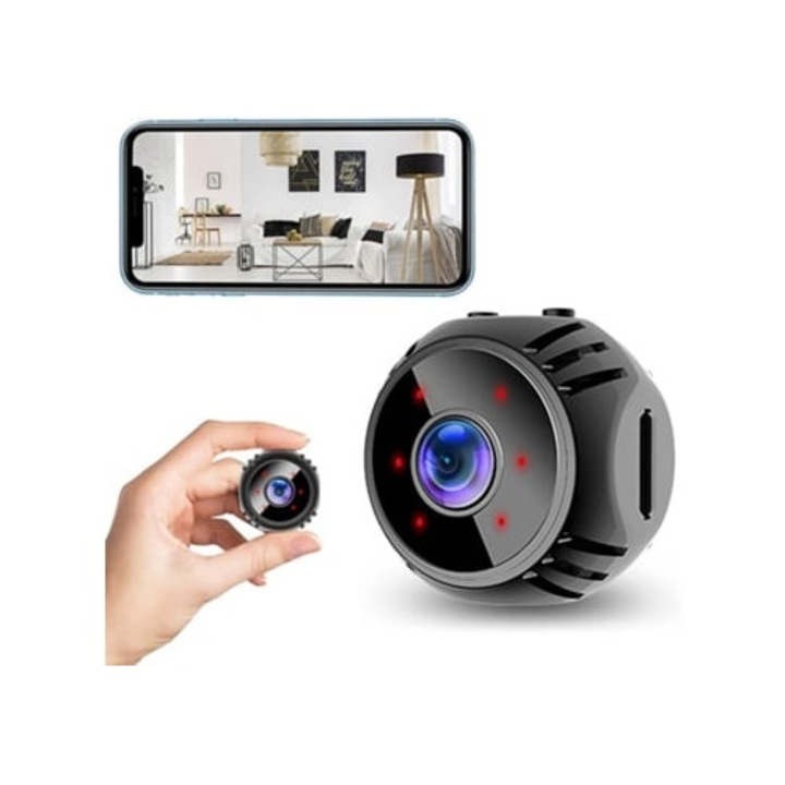 1080p bébi videókamera, vezeték nélküli, fekete, kis méret