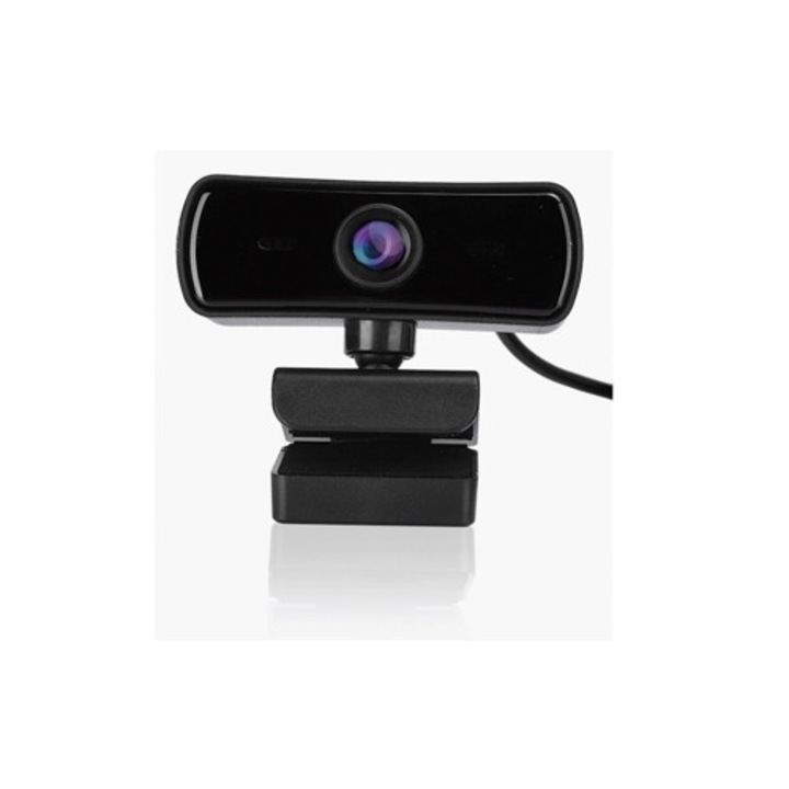 Webkamera HD, 360 fokos forgatás, mikrofon, autofókusz, fekete