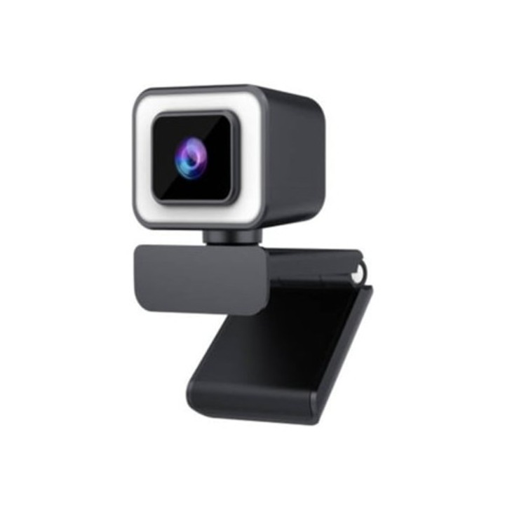 Webkamera 1080p, 2K HD mikrofonnal, fekete