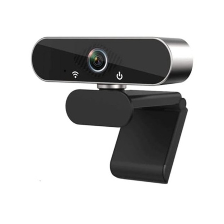 Webkamera 1080P HD mikrofonnal, széles látószögű, fekete