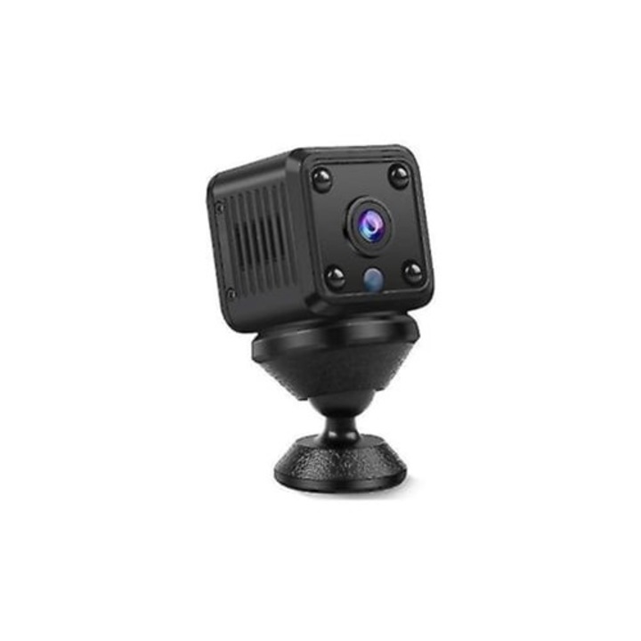 Camera spion mini WiFi HD 1080P, detectie miscare infrarosu, viziune nocturna, unghi larg 150, negru