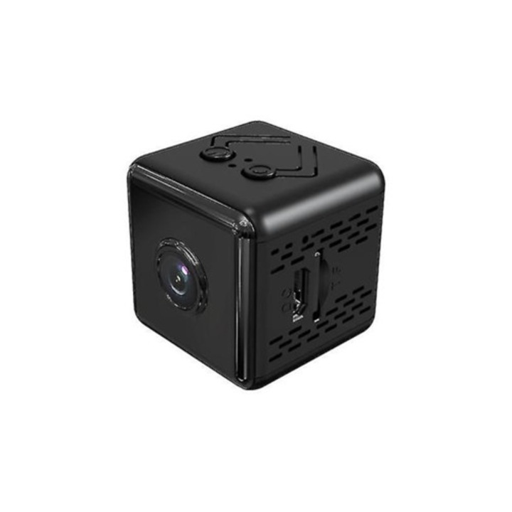 Camera spion HD mini, wireless, noapte, detectie miscare, neagra