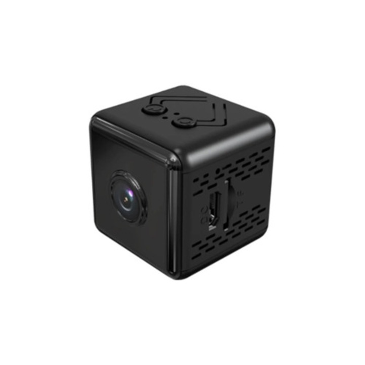 Camera spion wireless ascunsa Bestvite Mini, 1080p HD, viziune nocturna, detectie miscare, neagra