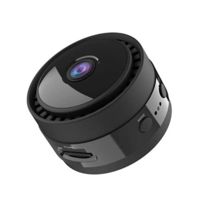 Camera spion mini, Full HD 1080P, viziune nocturna, neagra