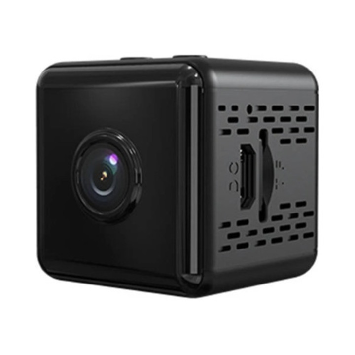 Camera spion Wi-Fi mini 1080P HD, noapte, detectie miscare, neagra