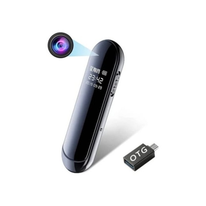 Camera spion mini HD 1080P, 160 unghi larg, 64GB, neagra