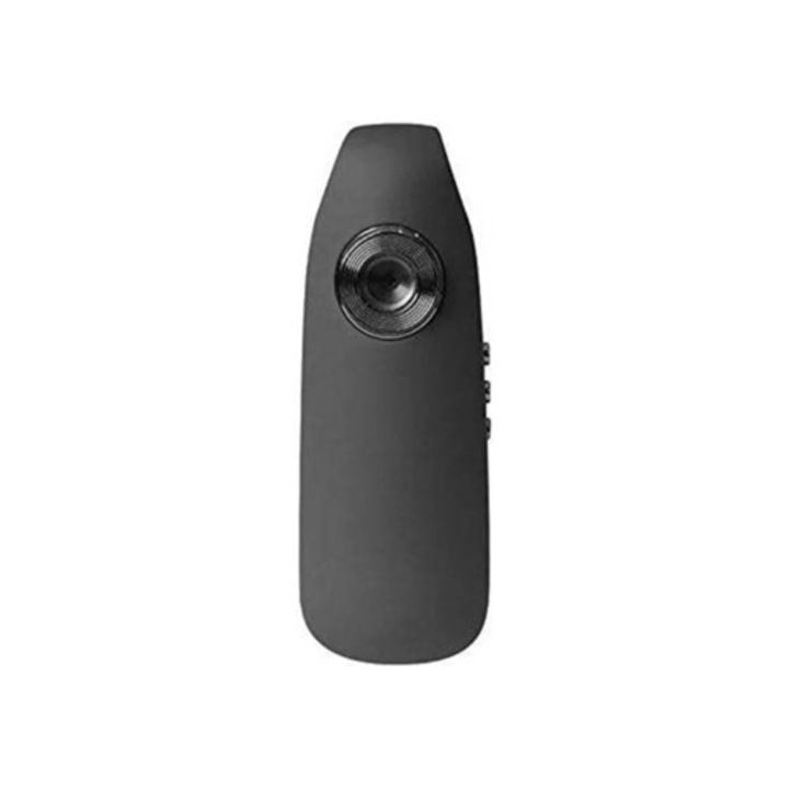 Camera spion mini 12MP 1080P, clip portabil, inregistrare continua, IP66, neagra