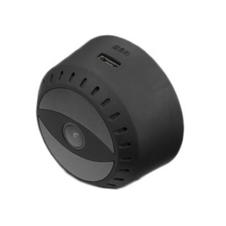 Безжична HD камера за наблюдение, Wi-Fi, детекция на движение, черна