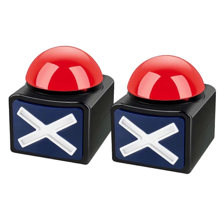 2 db válasz gomb készlet fénnyel és hanggal játékokhoz, partikellékekhez, ABS anyagból