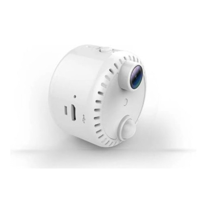 Camera spion mini HD, inregistrare continua, consum ultra-scazut de energie, alb