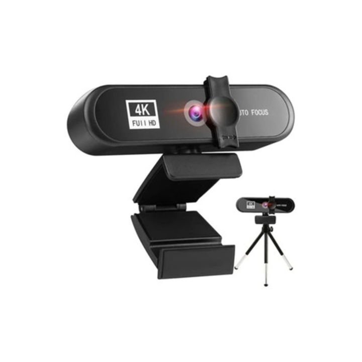 Webkamera 4K Full HD mikrofonnal USB, videofekete, készlet