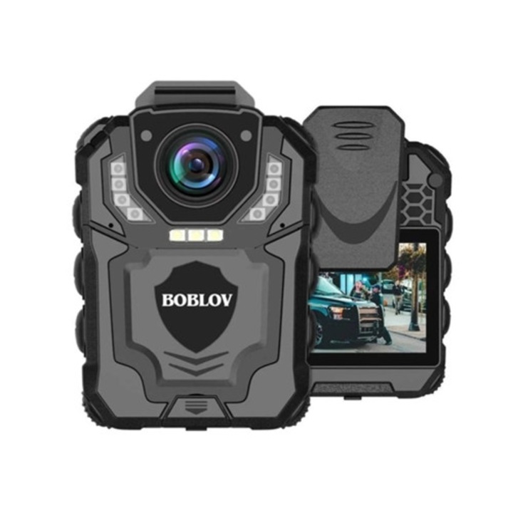 Спортна видеокамера 1296P водоустойчива, 2 LCD екрана, нощно виждане, черна