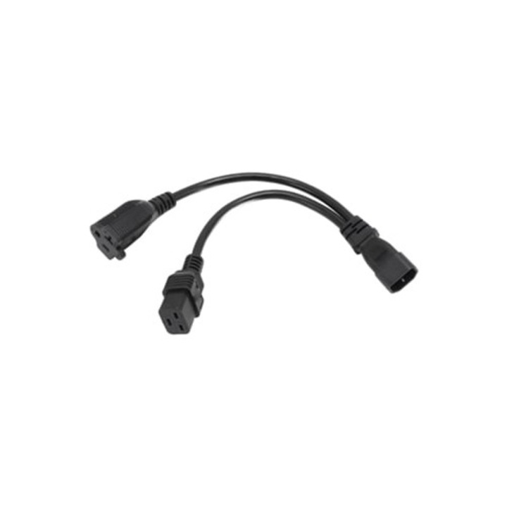 Iec320 C14 – C19 és Nema 5-20r átalakító tápkábel, fekete