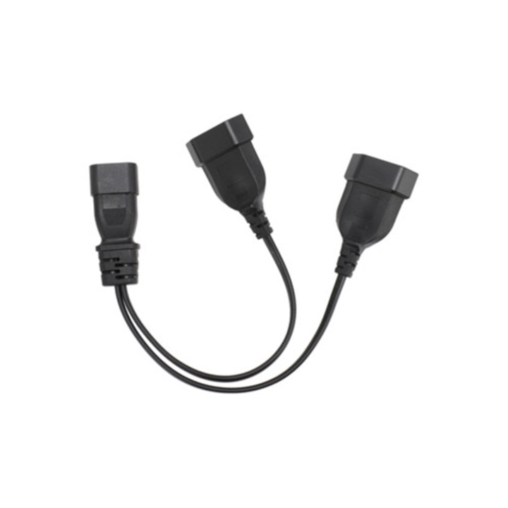 Cablu splitter de alimentare, C14, splitter 1 la 2, conectare EU4.0