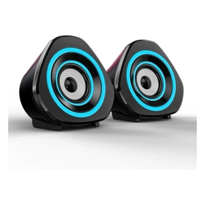 Boxe PC cu Subwoofer FIO E, Iluminare RGB, Set