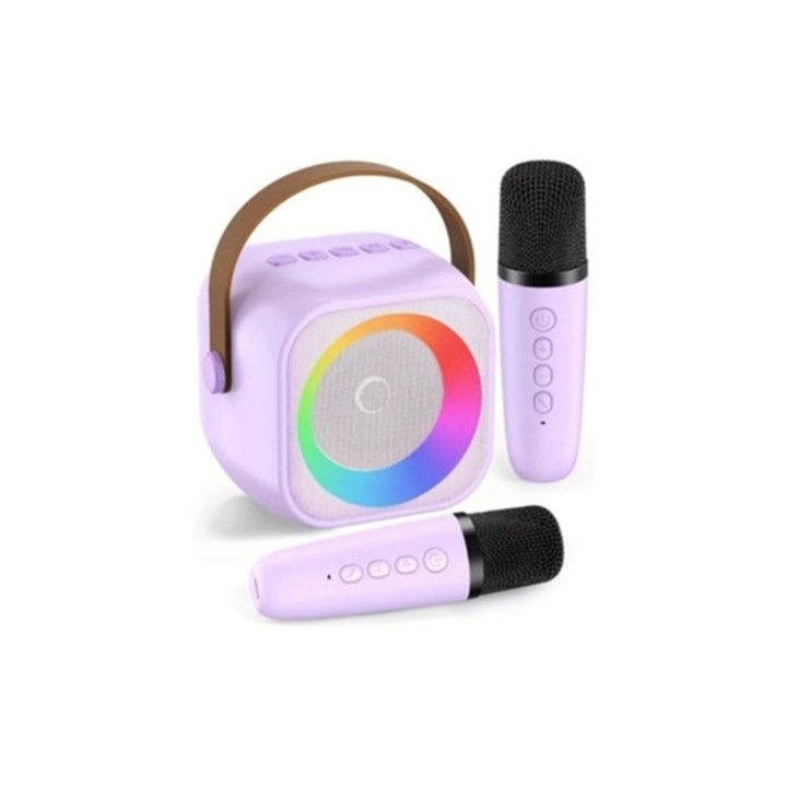 Mini masina de karaoke portabila, difuzor Bluetooth semi-fara fir, cu microfon, pentru petreceri acasa