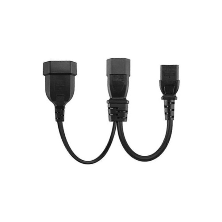 Cablu de alimentare Y Iec320 3 pini C14 la C13, 4.0mm, set