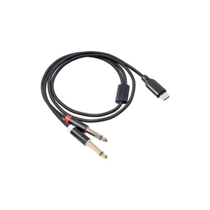 USB C - Dual 6.35mm kábel, Sztereó audió