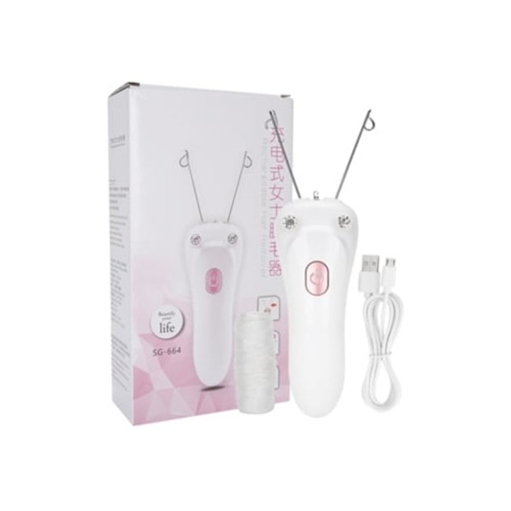 Epilator electric reincarcabil USB pentru indepartarea parului facial