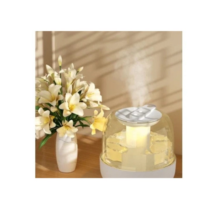 USB-párásító nagy kapacitással, kettős permetezéssel, csendes aromaterápiával, többszínű