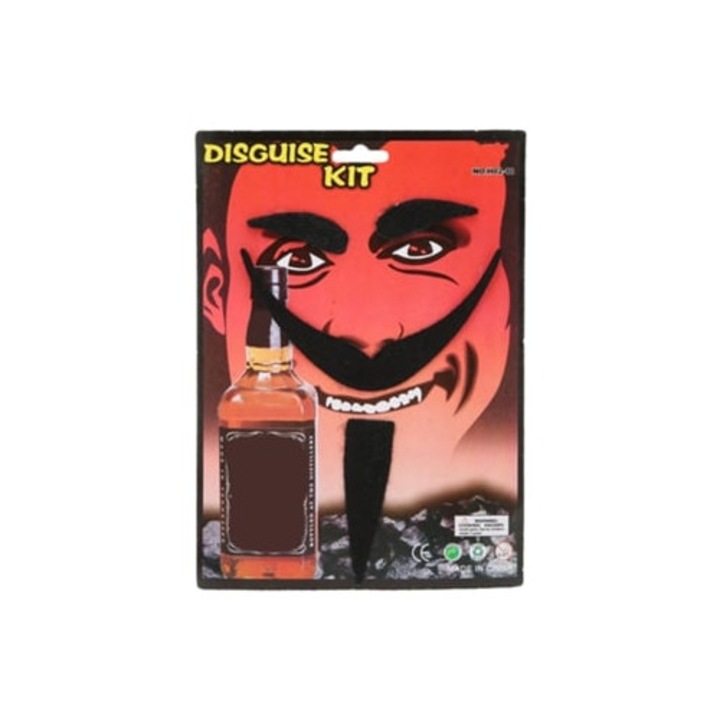 Accesorii Cosplay, Masti si costume carnaval, Set cu mustati si barbile autocolante