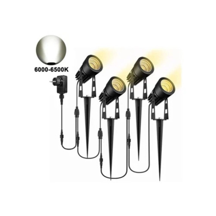 Lampi solare, set 4 buc, pentru gradina, impermeabile, pentru alei si gazon