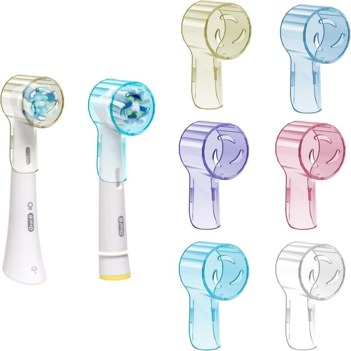 Set 6 huse pentru periute de dinti electrice, multicolor, 14x10x3cm