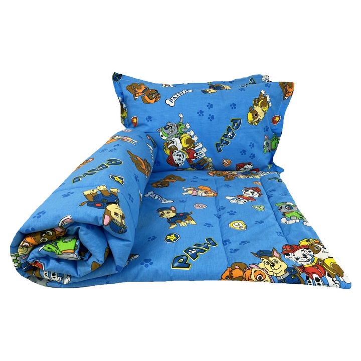 Pilota 140x200 cm, 2 fete de perna, 200gr/mp, Patrula, albastru deschis