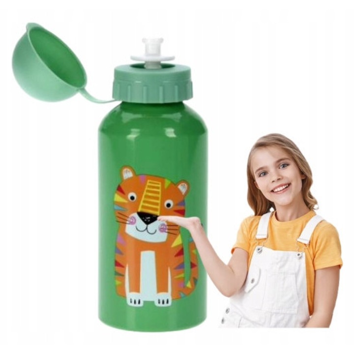 Gyermek kulacs, Koopman, 350ml, alumínium, többszínű, 17,5x6,5cm