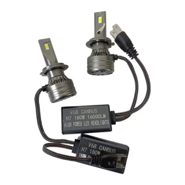 Set 2 Becurile Auto H7 LED Lumixauto, 180W, 6000K, 16000 lumeni