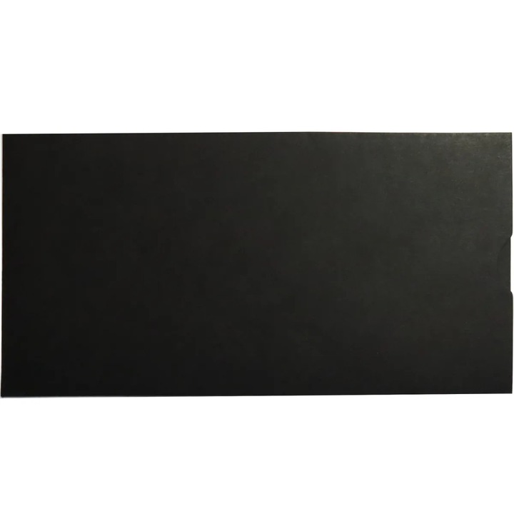 Комплект декоративни пликове тип Калъф/Маншон, Netuno, Burano, Гладък, DL, 11.5 x 22.5 см, 140гр/м2, Черен Неро, Идеален за Ваучери и Билети, 25 бр