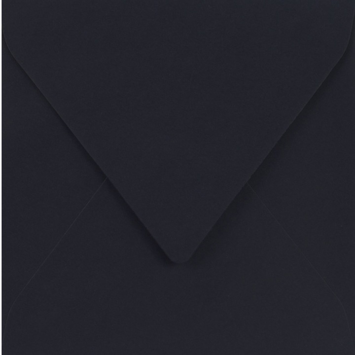 Комплект декоративни квадратни пликове, Нептун, Малмеро, Гладък, Екологичен, К4, 17 х 17 см, 120гр/м2, Черен Ноар, Идеален за покани, 25 бр